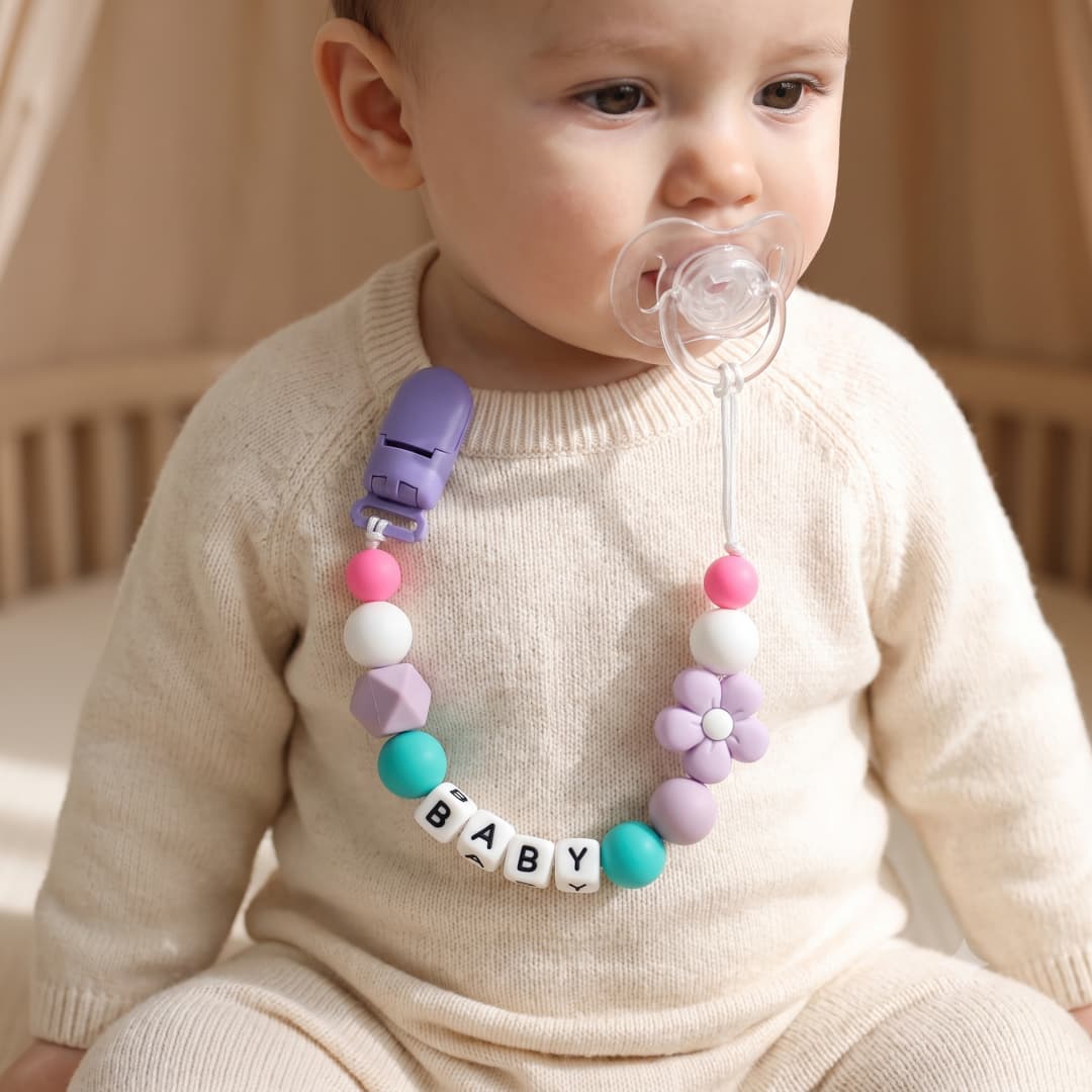 Baby Teethers - Clip para Chupón Personalizado con Nombre,