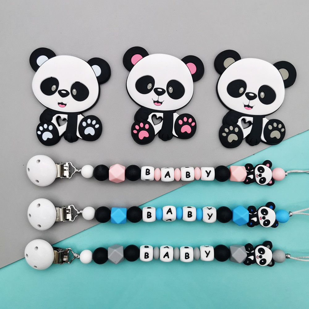 Baby Teethers - Panda personalizado inglés silicona letra nombre