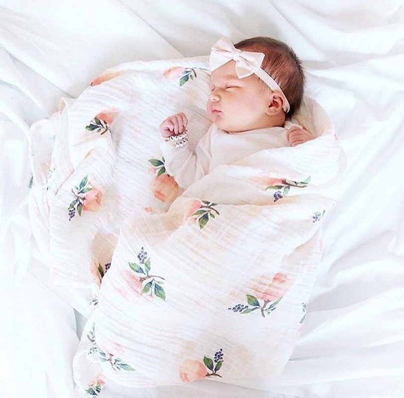 Baby Swaddle Blanket - Rosa 120x120cm 70% bambú 30% algodón