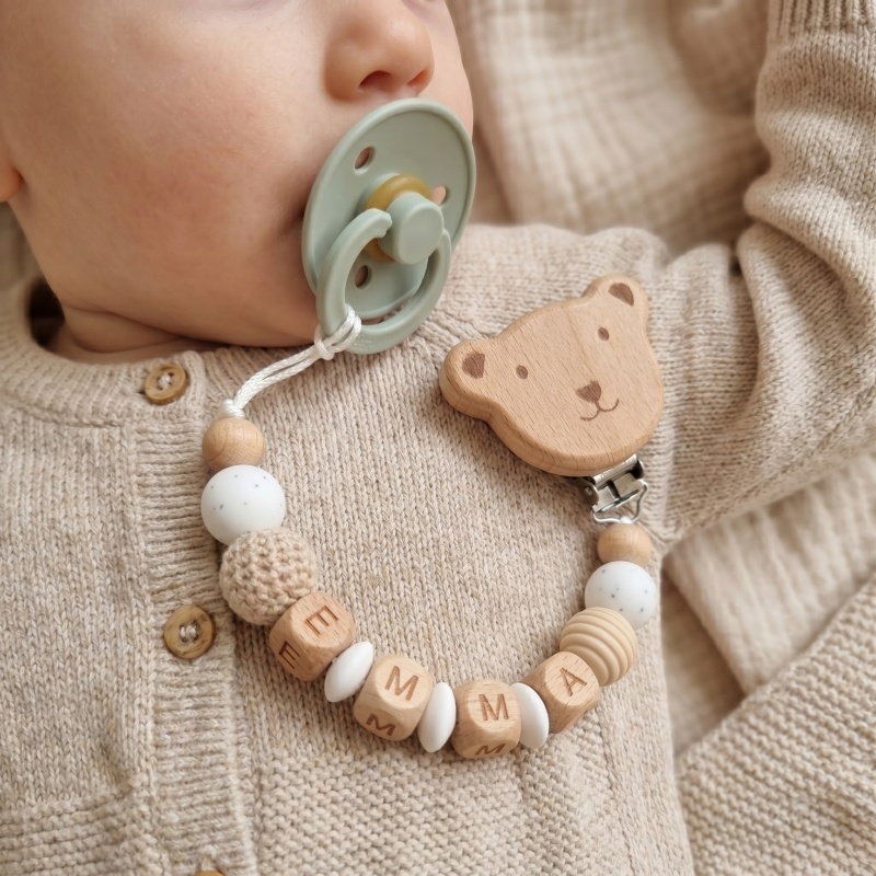 Baby Teethers - Clip para Chupón Personalizado con Nombre,